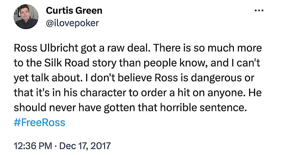 Curtis Green's message about Ross Ulbricht and murder-for-hire allegations