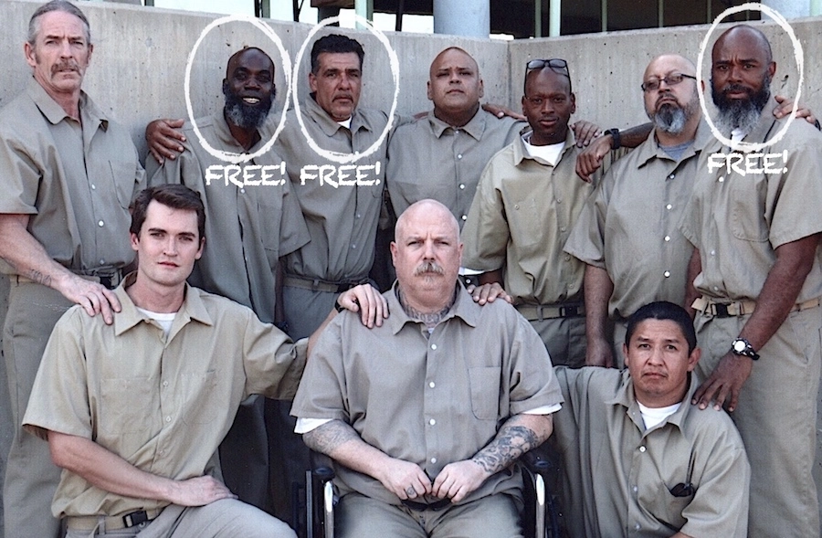 Prison photo of Ross Ulbricht and other prisoners serving life sentences