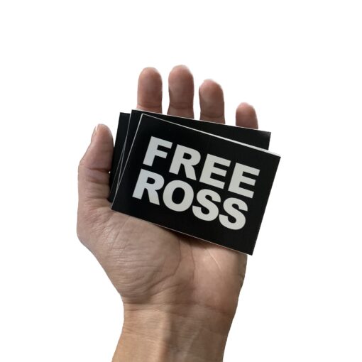 FreeRoss stickers in hand
